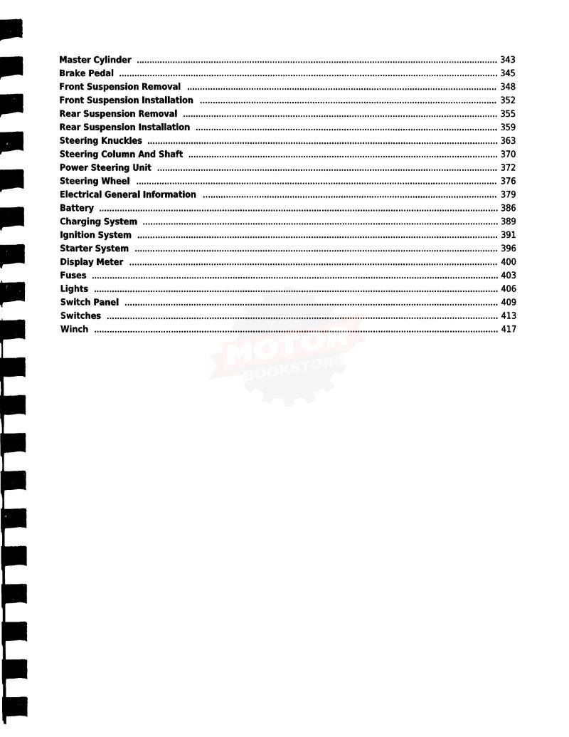 Hisun Strike 1000 Crew UTV Service Manual - Table of Contents 3