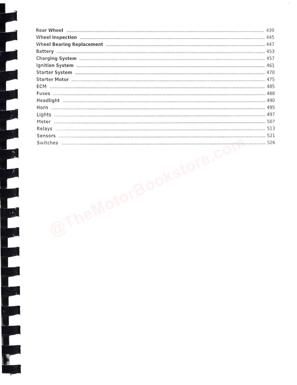 Honda CMX300 Rebel Service Manual: 2017-2020 - Table of Contents Page 3