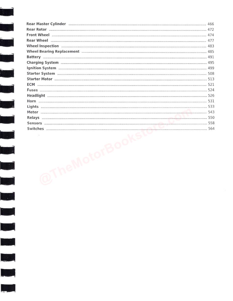 Honda CMX500 Rebel Service Manual: 2017-2020 - Table of Contents Page 3