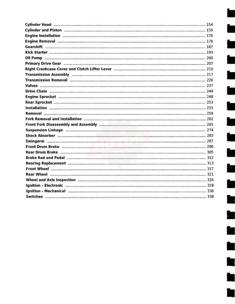 Honda CRF80F / CRF100F / XR80R / XR100R Service Manual: 1985-2013 - Table of Contents 2