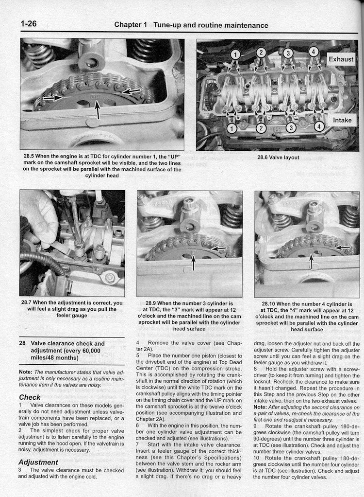 Honda Fit Haynes Manual Valve Clearance Sample Page