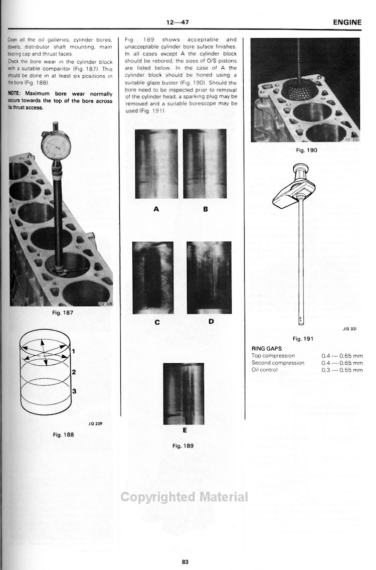 Jaguar XJ-S Factory Service Manual - Engine Sample Page