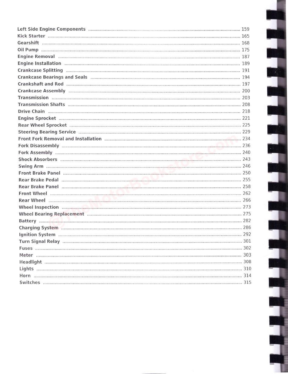 Kawasaki KE100 Service Manual: 1979-2001 - Table of Contents Page 2