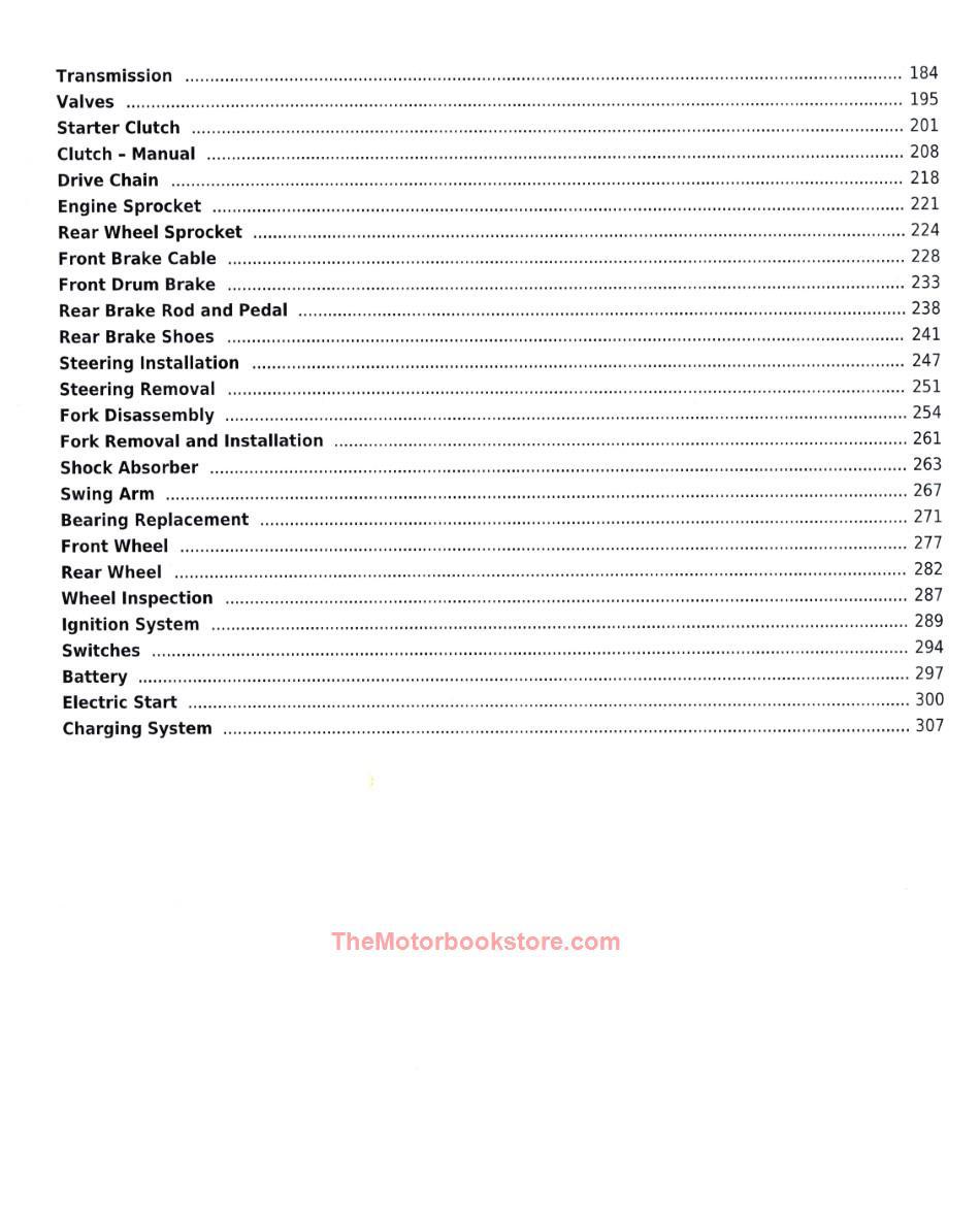 2010-2019 Kawasaki KLX110 / KLX110L Service Manual - Table of Contents Page 2