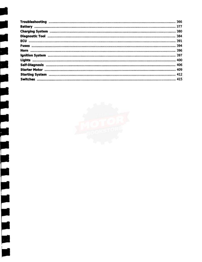 KYMCO People GT 200i / 300i Scooter Service Manual - Table of Contents 3