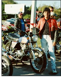 Luis and his Norton 850 at a bike show.