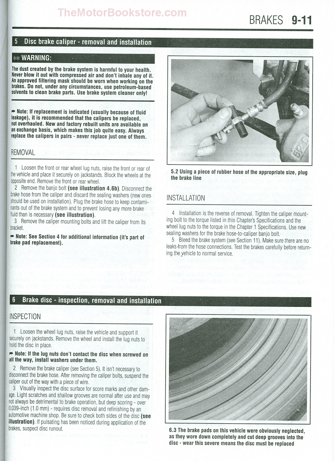 Chilton 52702 Nissan Sentra Repair Manual: 2007-2012 - Sample Page - Disc Brake Caliper Removal