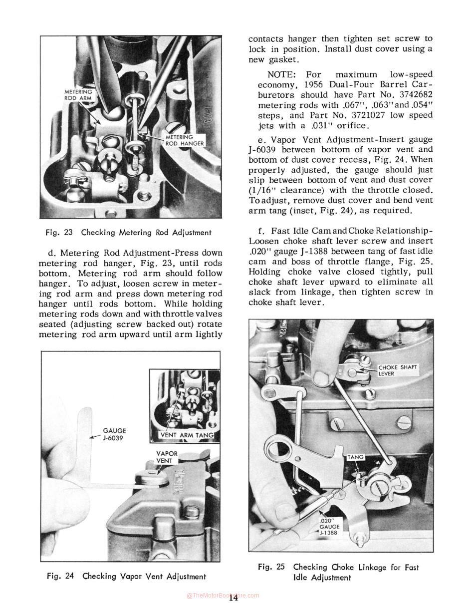 1956-1957 Corvette Engine, Fuel Inject & RPO Service Manual Sample Page - Fuel Tuning