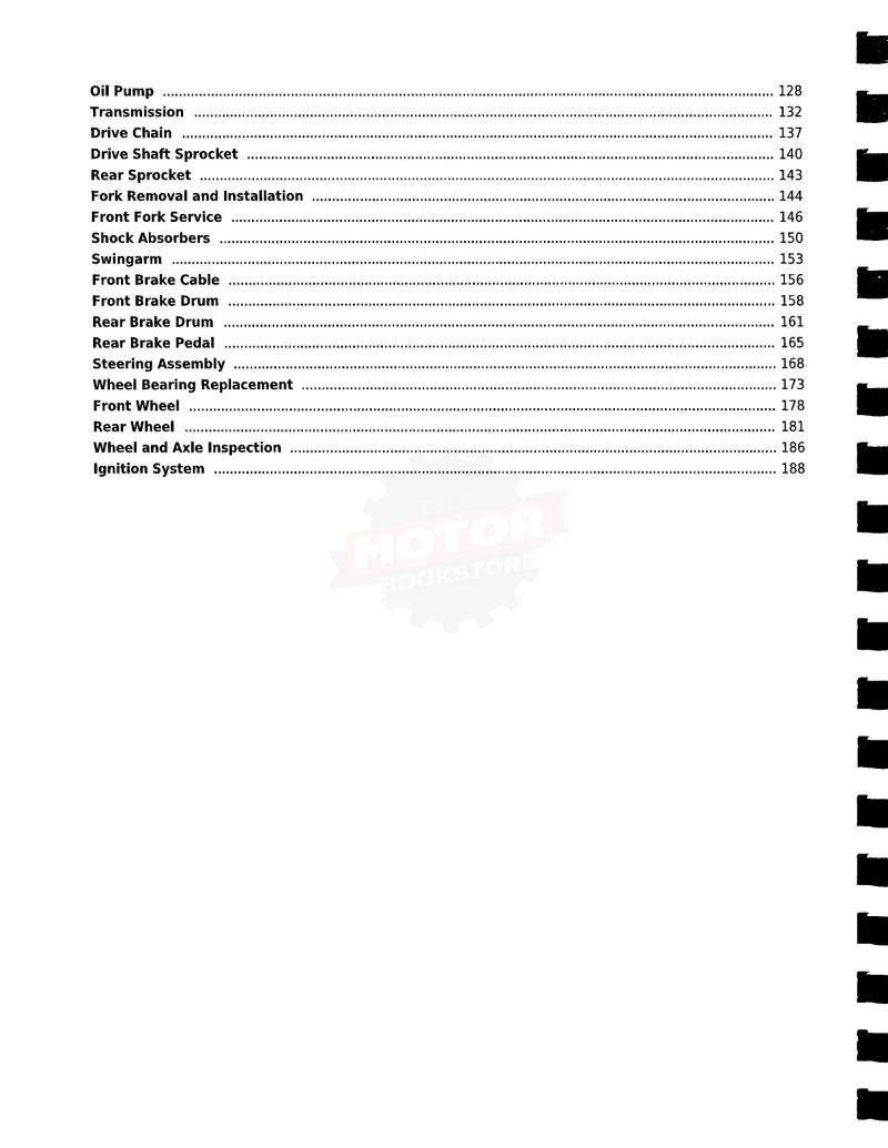 Suzuki JR50 / Kawasaki KDX50 Service Manual: 1997-2006 - Table of Contents 2