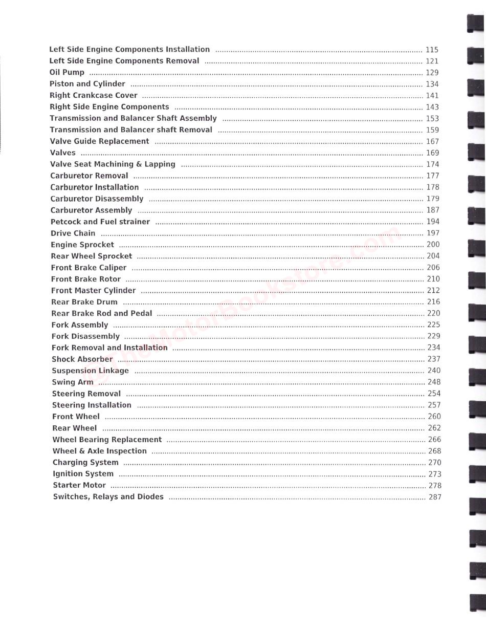Yamaha TT-R230 Service Manual: 2005 - 2020 - Table of Contents Page 2