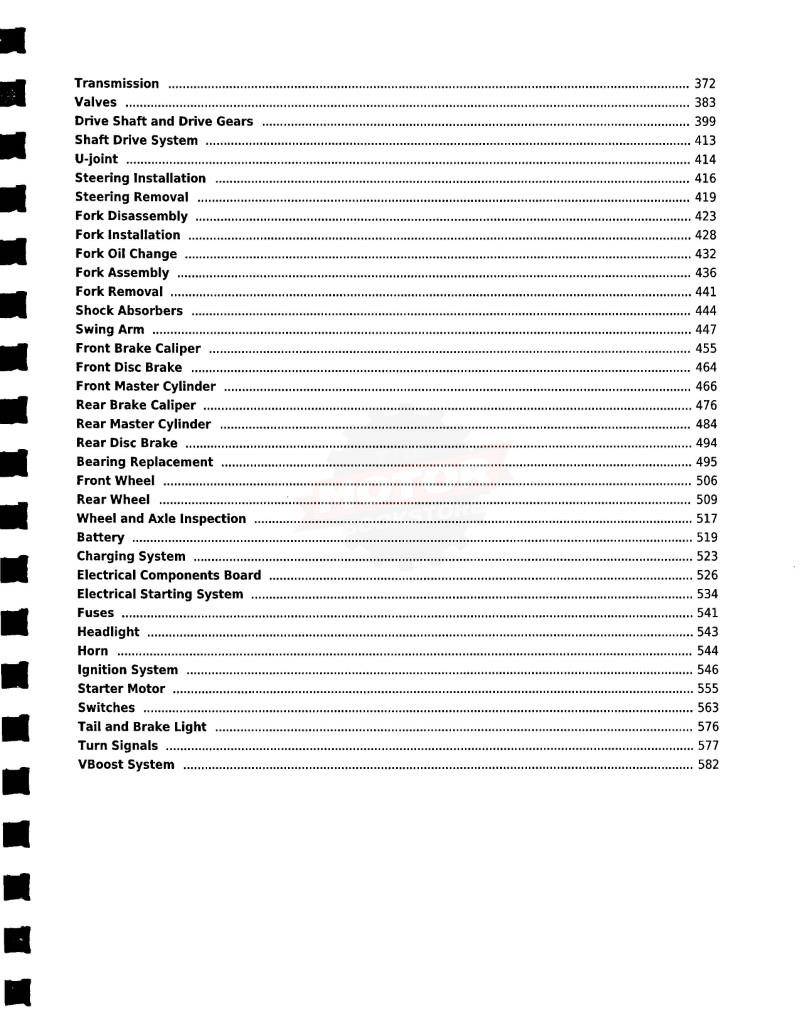 Yamaha VMX1200 VMAX Service Manual: 1985-2007 - Table of Contents 3