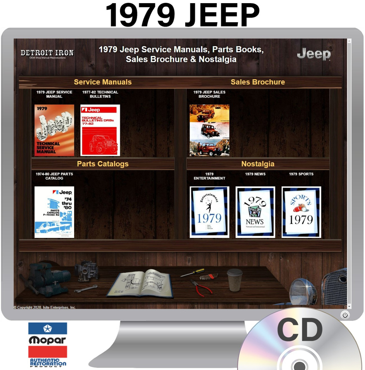 1979 Jeep Factory OEM Shop Manuals on CD - PDF Format