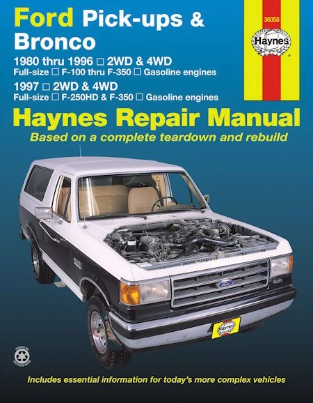 Ford F100, F150, F250, F350, Bronco Repair Manual 1980-1997