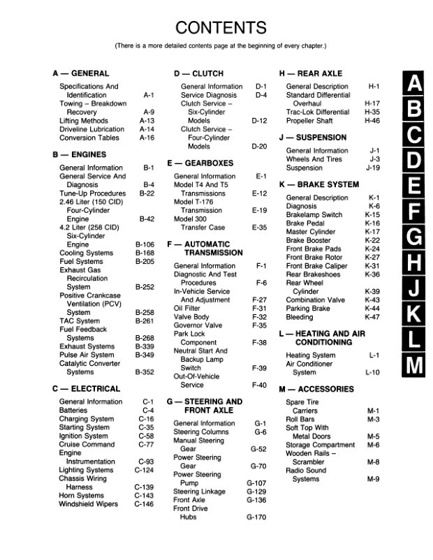1984 - 1986 Jeep CJ-7 / Scrambler Shop Manual - M.R. 252 - OEM