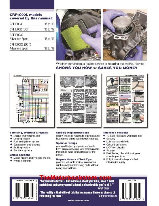 Honda CRF1000L Africa Twin Repair Manual: 2016-2019
