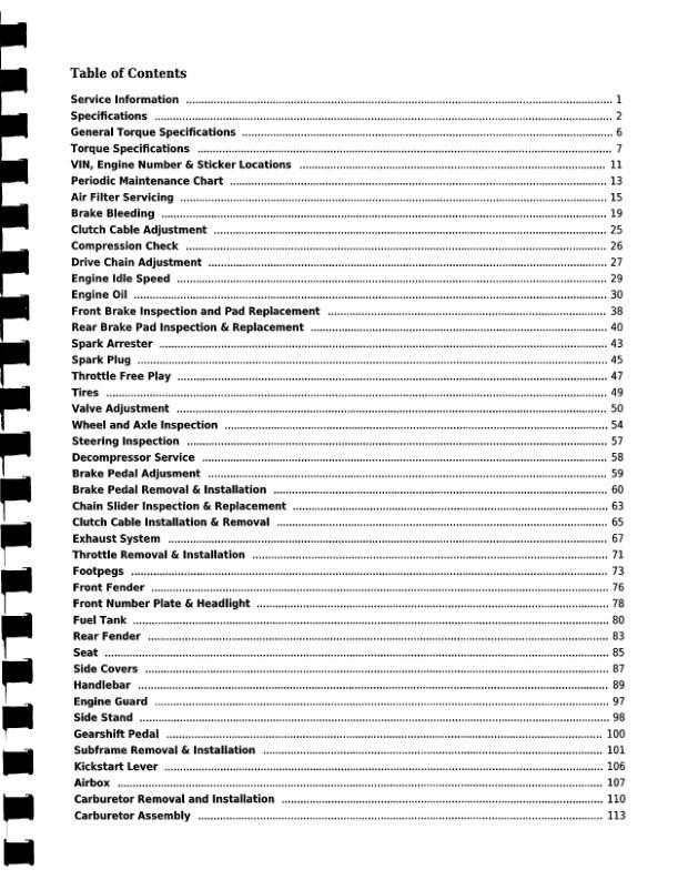 Honda XR250R Service Manual 1996-2004