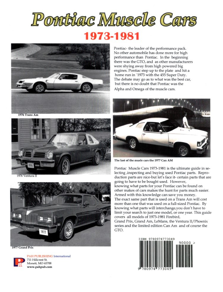 Pontiac Interchangeable Parts Buyer's Guide 1973-1981 - PAH