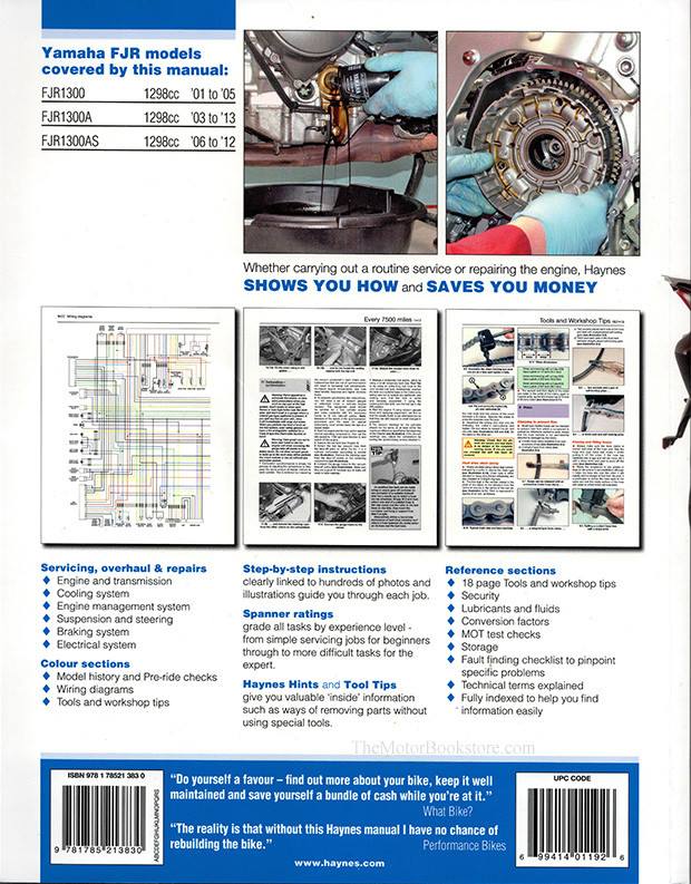 Yamaha FJR1300 Service and Repair Manual: 2001-2013 - Haynes