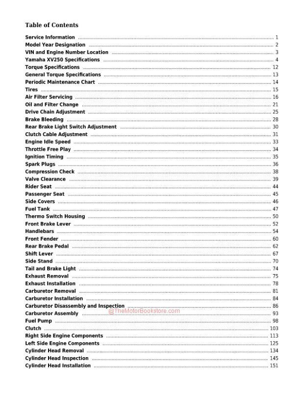 Yamaha Virago XV250 / V-Star 250 Service Manual: 1988-2018