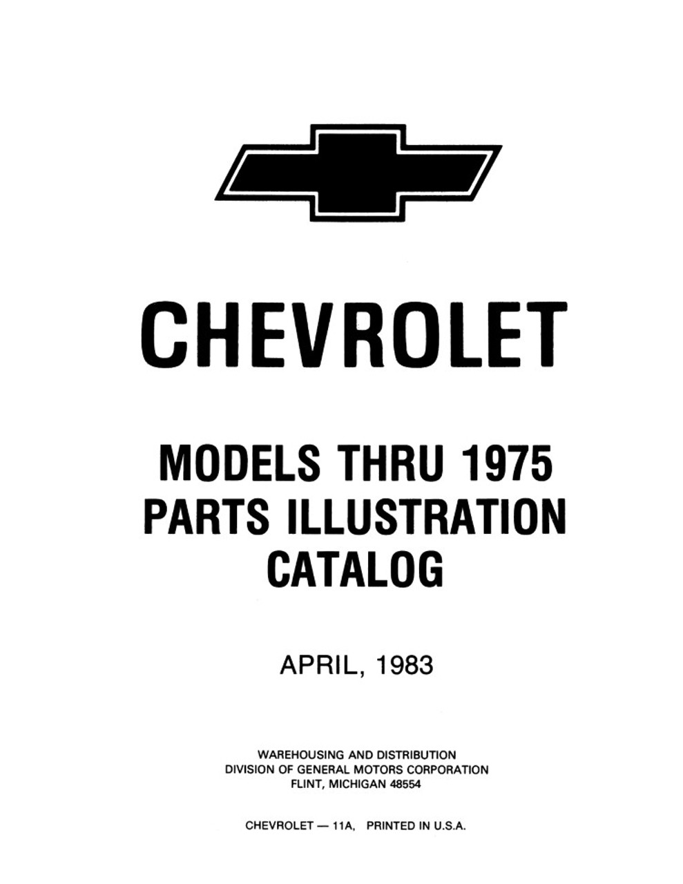 1968 1975 Chevrolet Car Parts & Illustrations Catalogs