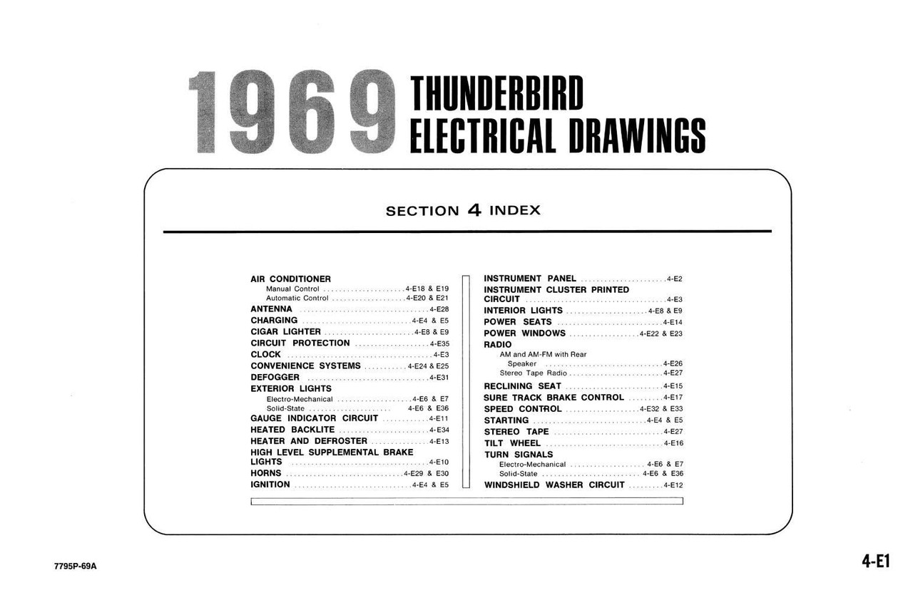 1969 FORD THUNDERBIRD wiring diagram SHEET schematics service manual ORIGINAL £35.75 - UK