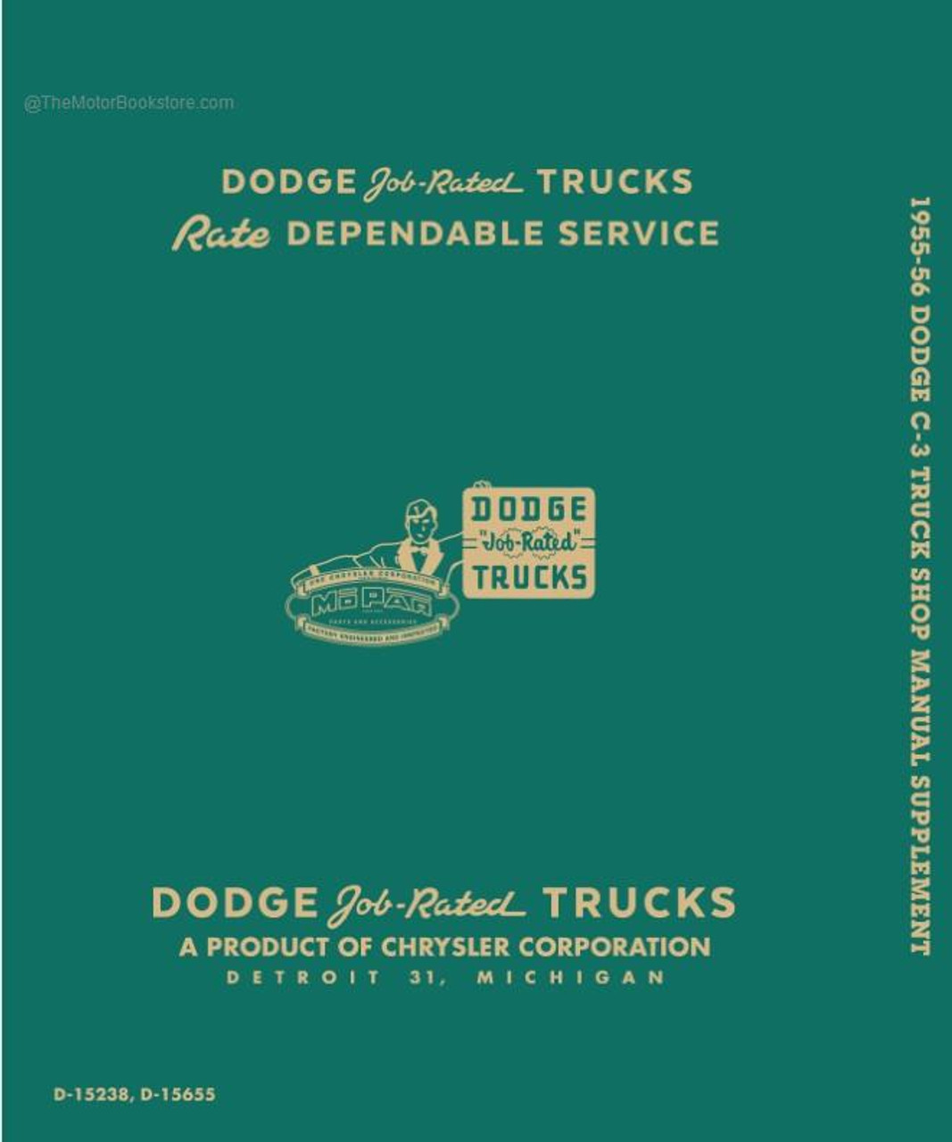 195556 Dodge C3 Truck Shop Manual Supplement OEM