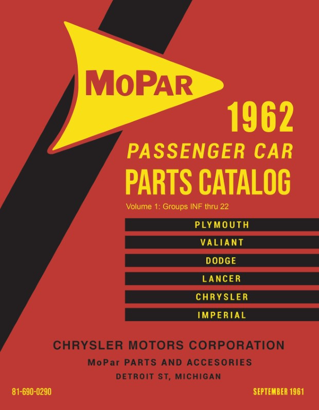 1962 Mopar Parts Parts Catalog - OEM
