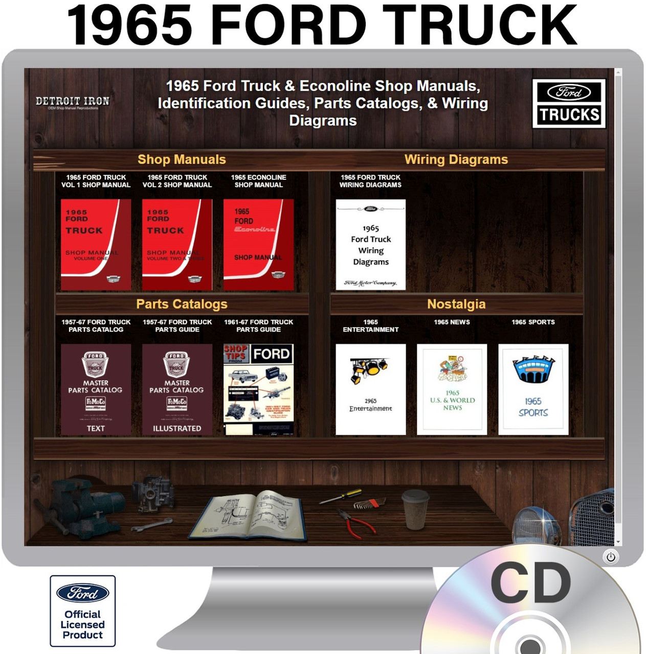 1965 Ford Truck Factory OEM Shop Manuals on CD PDF Format