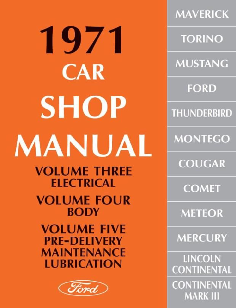 1971 Ford Car Factory OEM Shop Manual - Mustang