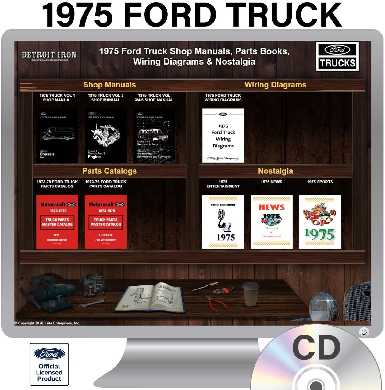 1975 Ford Truck Factory OEM Shop Manuals on CD PDF Format