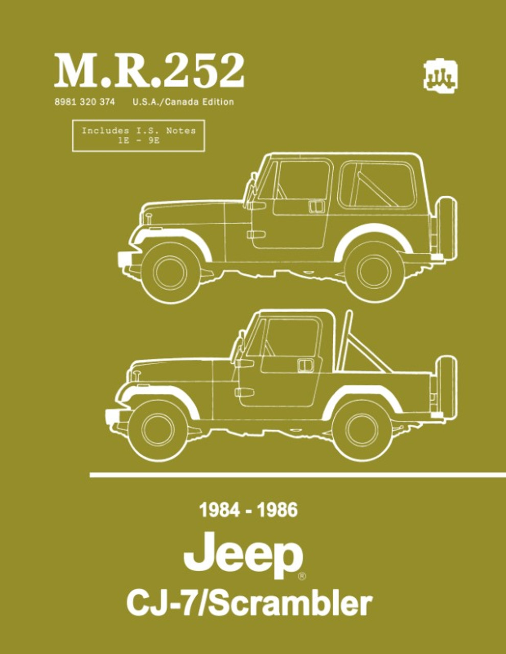 1984 - 1986 Jeep CJ-7 / Scrambler Shop Manual . 252 - OEM