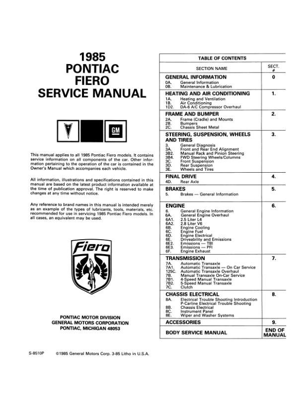 137323 1985 Pontiac Fiero RK Motors Classic Cars and Muscle Cars for Sale 137323 1985 Pontiac Fiero RK Motors Classic Cars and Muscle Cars for Sale