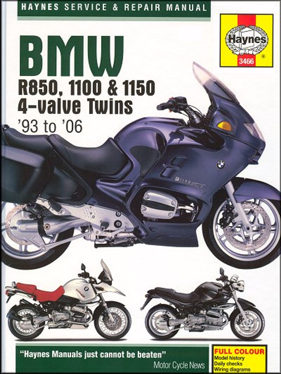 BMW R850, R1100, R1150, R850R, R1100GS, R1100RS Manual 1993-2006