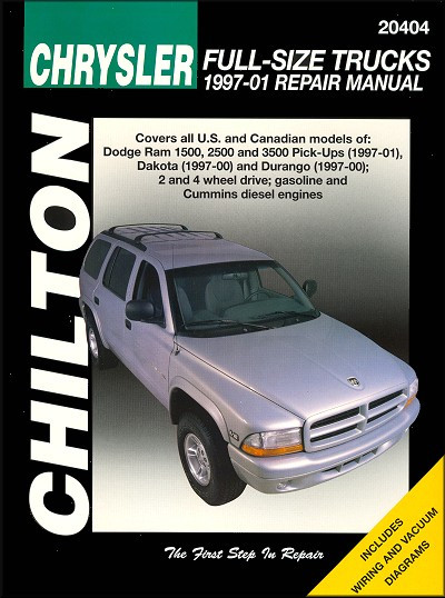 Dodge Ram, Dakota, Durango Repair Manual 1997-2001 | Chilton