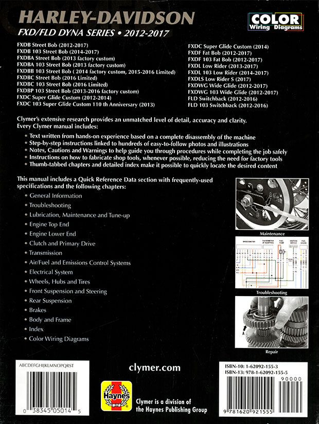 2012-2017 Harley-Davidson FXD/FLD Dyna Series Repair Manual
