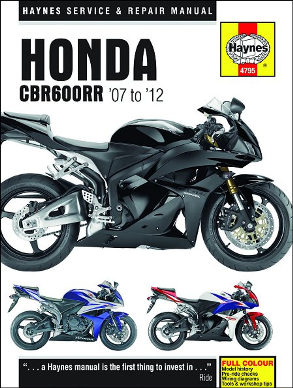 Honda CBR600RR Repair Manual 2007-2012 - Haynes 4795