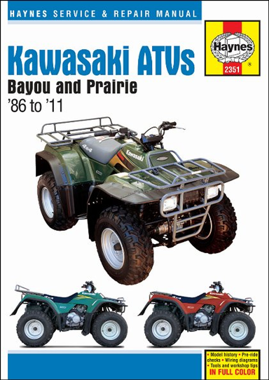 Kawasaki Bayou, Prairie Repair Manual 1986-2011