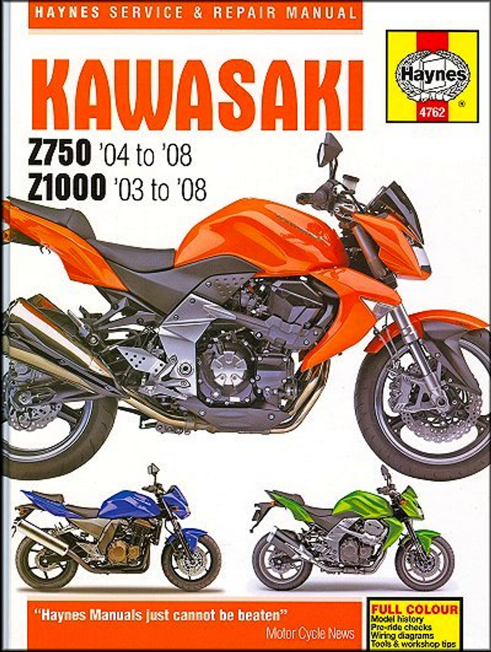 Kawasaki Z750 (ZR750) 2004-2008, Z1000 (ZR1000) 2003-2008 Repair Manual