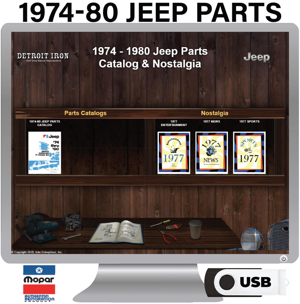 19741980 Jeep Illustrated Part Number Books on 2 USBs PDF Format