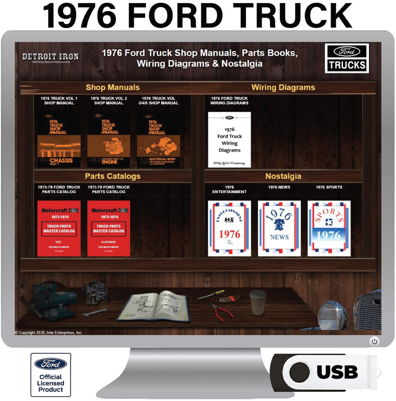 1976 Ford Truck Factory OEM Shop Manuals on USB PDF Format