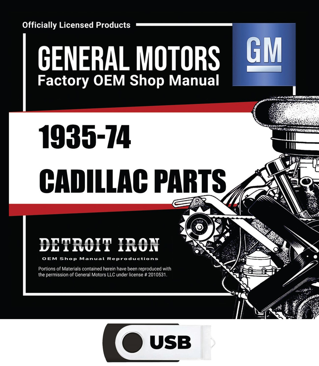 1935-1974 Cadillac Parts Manuals (Only) on USB - PDF Format