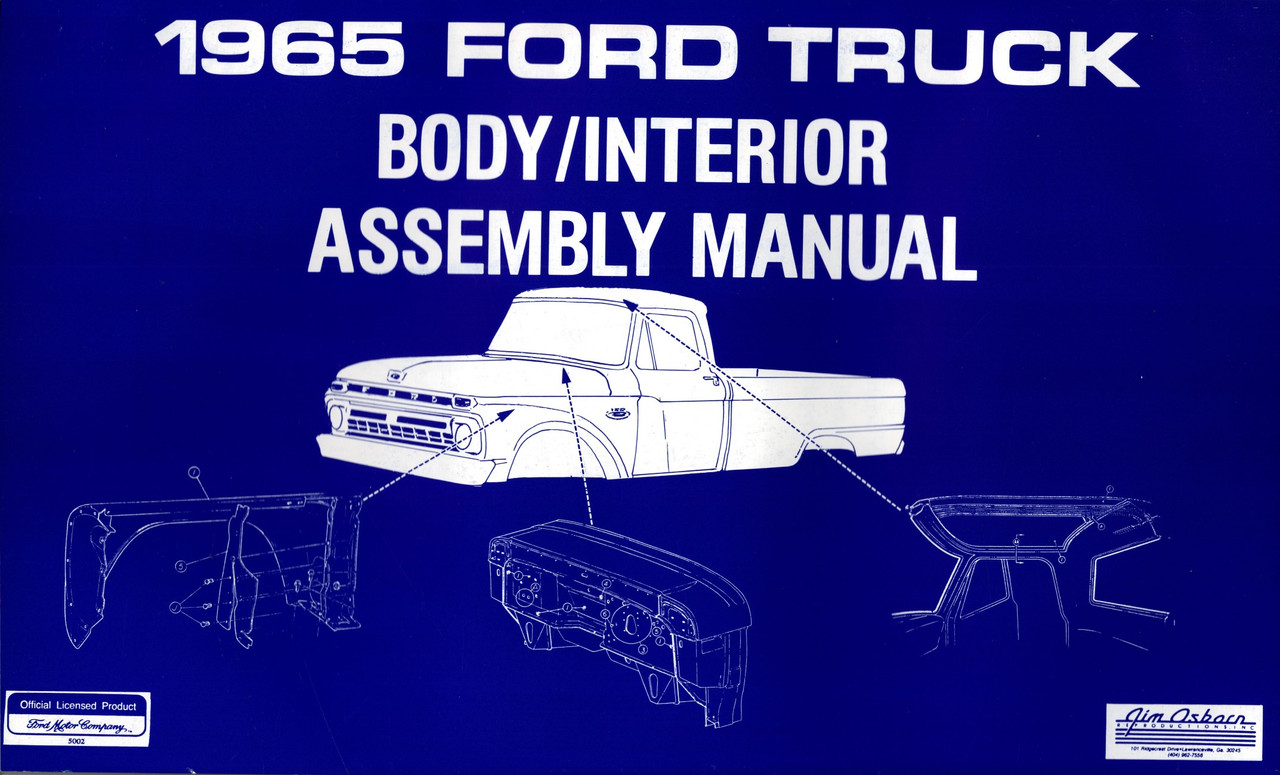 1965 Ford Truck Body / Interior Trim Assembly Manual