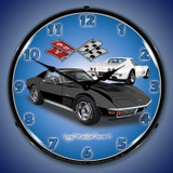 1971 Corvette Stingray (Black) Wall Clock, LED Lighted