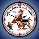 Esso Tiger Wall Clock, LED Lighted: Gas / Oil Theme