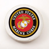 U.S. Marines Tire Cover, Size H1 - 37 inches, White