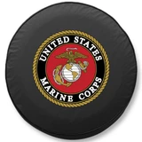 U.S. Marines Tire Cover, Size O - 21 1/2 inches, Black - Image 1
