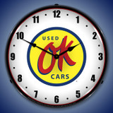 OK Used Cars Wall Clock, LED Lighted