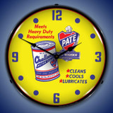 Pate Motor Oil Wall Clock, LED Lighted