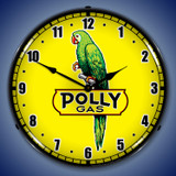 Polly Gas 2 Wall Clock, LED Lighted: Gas / Oil Theme