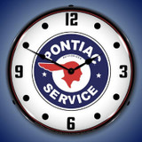 Pontiac Service Wall Clock, LED Lighted